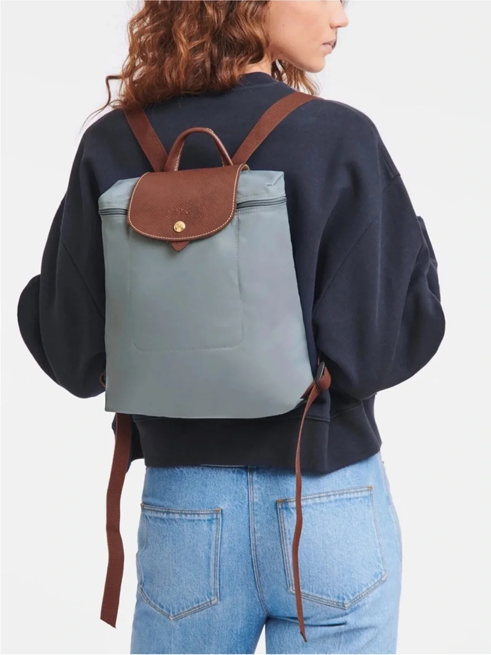 Longchamp Le Pliage Original Nylon Backpack In Grey